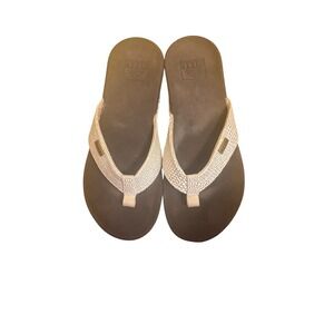 Reef Womens Cushion Court Flip-Flop Sandals Size 8 White